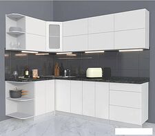 Угловая кухня Интерлиния Мила Матте 1.5x2.5 А левая (белый/белый/кастилло темный) Угловая кухня Интерлиния Мила Матте 1.5x2.5 А левая (белый/белый/кастилло темный)