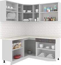 Угловая кухня Кортекс-мебель Корнелия Экстра 1.5x1.7м (белый/береза/королевский опал) Угловая кухня Кортекс-мебель Корнелия Экстра 1.5x1.7м (белый/береза/королевский опал)