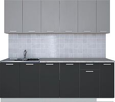 Кухня Интерлиния Мила Лайт 2.3 (серебристый/антрацит)