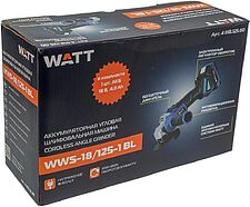 Угловая шлифмашина WATT WWS-18/125-1 BL 4.018.125.00 (с 1-им АКБ) Угловая шлифмашина WATT WWS-18/125-1 BL 4.018.125.00 (с 1-им АКБ)