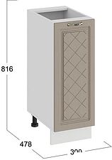 Шкаф напольный Трия Бьянка 1Н3 (белый/дуб кофе)