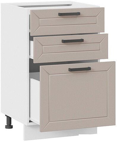 Шкаф напольный Трия Лорас 1Н5Я3 (белый/холст латте)