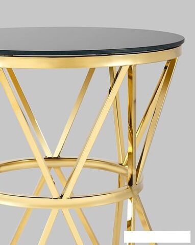 Журнальный столик Stool Group Вива 50x50 EET-080-TG (стекло черное/сталь золото)