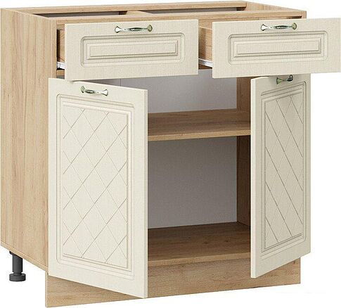 Шкаф напольный Трия Бьянка 1Н8Я1 (дуб крафт золотой/дуб ваниль)