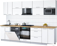 Готовая кухня Интерлиния Мила Gloss 3.0-ПМ2 (белый/белый/дуб бунратти)