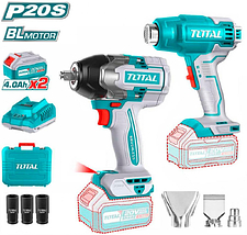 Total TOSLI240489 (гайковерт, фен, 2 АКБ, кейс)