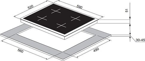 Варочная панель KUPPERSBERG FG 69 W