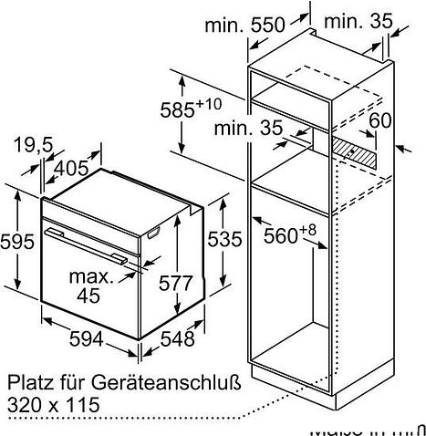 Электрический духовой шкаф Bosch Serie 8 HBG632TS1