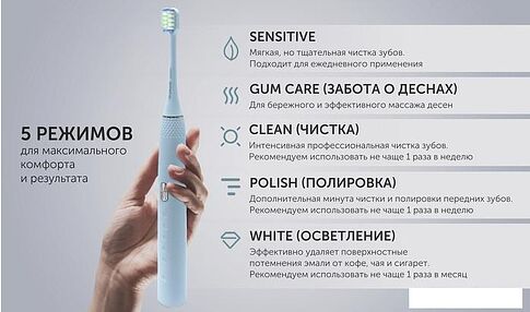 Электрическая зубная щетка Polaris PETB 0701 TC (голубой)