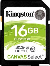 Карта памяти Kingston Canvas Select SDS/16GB SDHC 16GB