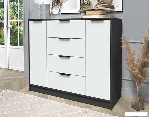 Тумба Интерлиния Концепт КТ-Т120 (белый платинум/антрацит)