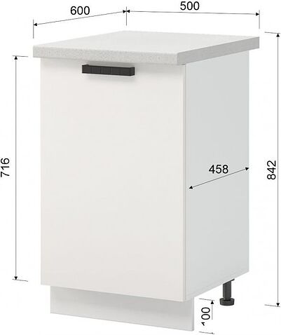 Шкаф напольный Mio Tesoro Пасадена ШН 500 (белый/белый бриллиант)