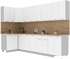 Готовая кухня Интерлиния Мила Лайт 1.2x3.0 (белый платинум/белый платинум/дуб бунратти) Готовая кухня Интерлиния Мила Лайт 1.2x3.0 (белый платинум/белый платинум/дуб бунратти)