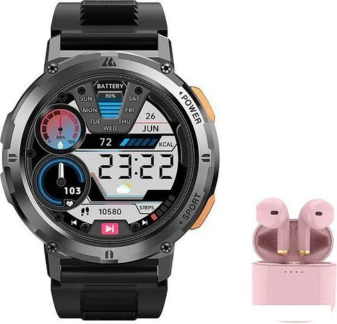 Умные часы Kospet Tank T2 (серебристый, с силиконовым ремешком)