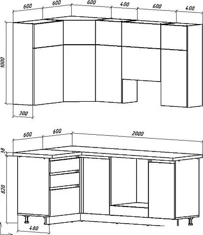 Готовая кухня ВерсоМебель Эко Премиум 1.2x2.0 левая (белый фасадный/ст. мрамор лацио)