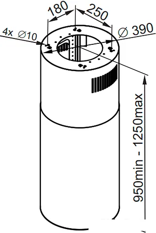 Кухонная вытяжка MAUNFELD Lee Isla sensor 39 (черный)