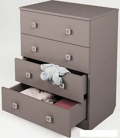 Комод Polini Kids Simple c 4 ящиками (серый)