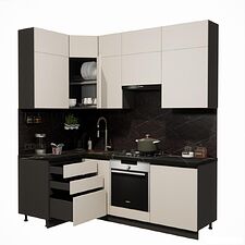 Готовая кухня ВерсоМебель Эко Премиум 1.2x2.2 левая (кашемир/ст. тунис)