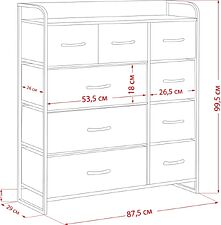 Комод Импэкс Leset Ноа 9 ящиков (черный/темно-серый)
