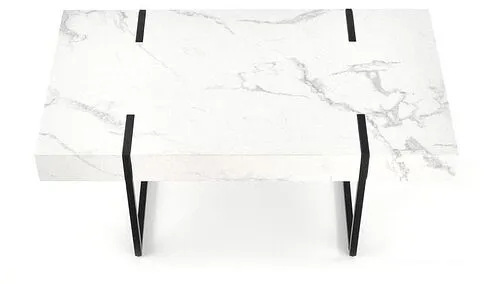 Журнальный столик Halmar Blanca 110x60x43 (белый мрамор/черный)
