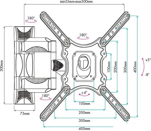 Кронштейн VLK TRENTO-11 (черный)