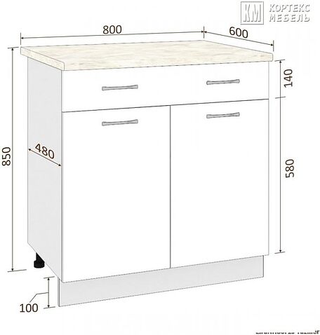 Шкаф напольный Кортекс-мебель Корнелия Лира НШ80р1ш (зеленый/королевский опал)