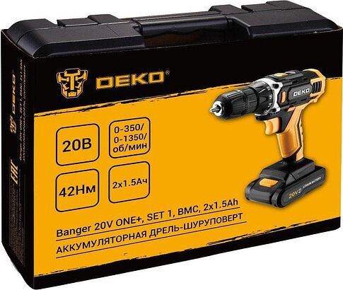Дрель-шуруповерт Deko Banger 20V ONE+ 083-1110 (с 2-мя АКБ, кейс)