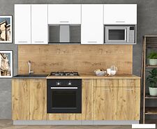 Готовая кухня Интерлиния Мила 2.2 ВТ (белый платинум/дуб золотой/дуб бунратти)