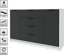 Тумба Интерлиния Концепт КТ-Т160 (антрацит/белый платинум)