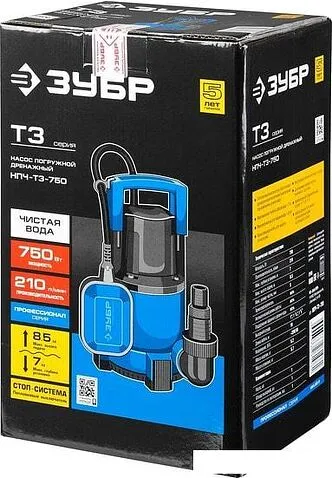 Дренажный насос Зубр НПЧ-Т3-750