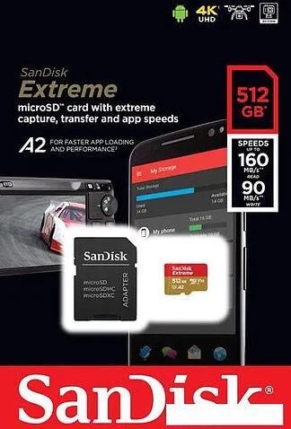 Карта памяти SanDisk Extreme SDSQXA1-512G-GN6MA 512GB (с адаптером)