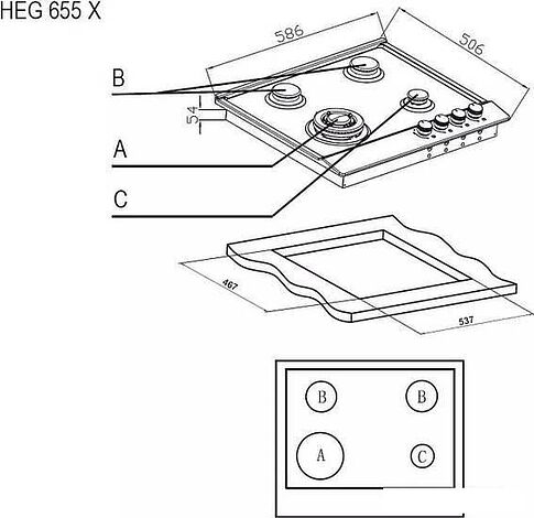 Варочная панель Evelux HEG 655 X