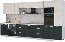 Готовая кухня Интерлиния Мила Лайт 4.0-ПМ1 (вудлайн кремовый/антрацит/бискайская сосна)