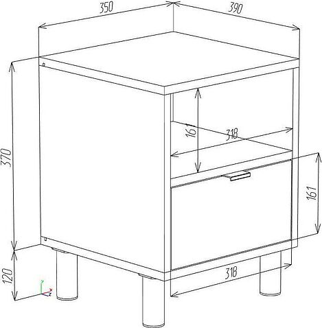 Тумба ЭлиГард Mone 1S1N (дуб вотан/белый)