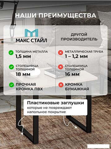 Журнальный столик Макс Стайл СтЖ-600 (капучино)