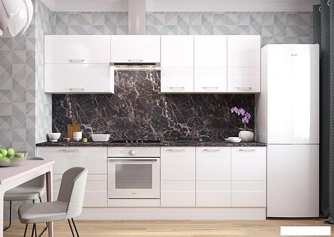 Шкаф напольный Горизонт Люкс угловой (белый гл)