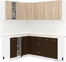Готовая кухня Кортекс-мебель Корнелия Лира 1.5x1.9 (дуб сонома/венге/королевский опал)