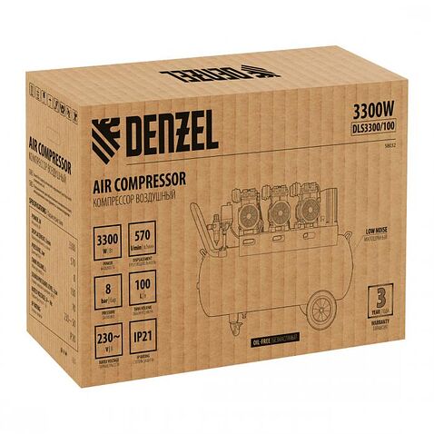 Компрессор Denzel DLS 3300/100