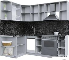 Готовая кухня Интерлиния Берес 1.5x2.2 левая (дуб серый/опал светлый) Готовая кухня Интерлиния Берес 1.5x2.2 левая (дуб серый/опал светлый)