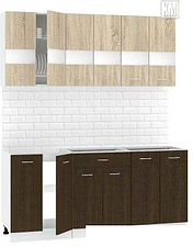 Кухня Кортекс-мебель Корнелия Экстра 1.8 без столешницы (дуб сонома/венге)