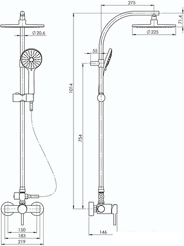 Душевая система Rubineta Dina Ultra-15 625027