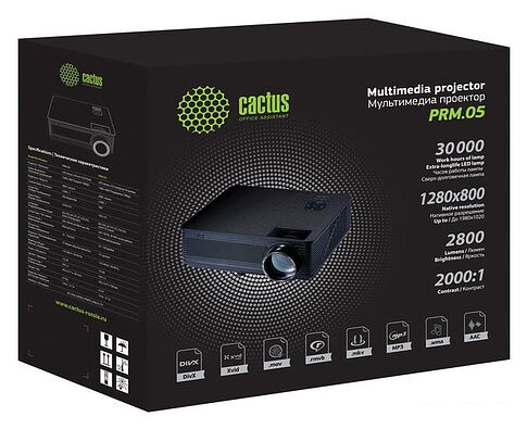 Проектор CACTUS CS-PRM.05WT.WXGA-W