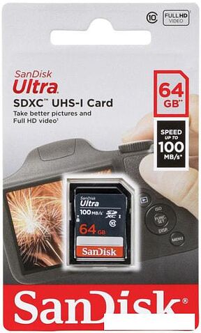 Карта памяти SanDisk Ultra SDXC SDSDUNR-064G-GN3IN 64GB