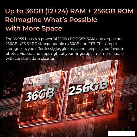 Телефон Oukitel WP55 12GB/256GB (черный/серебристый)