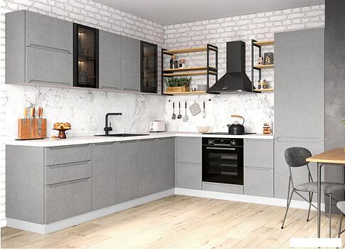 Шкаф напольный ДСВ Тренто С 500 правый (серый/белый)