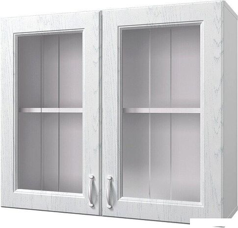 Шкаф навесной Горизонт Принцесса 80 с витриной (арктик)