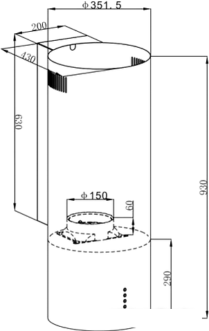 Кухонная вытяжка HOMSair Art 1050WL 35 (черный)