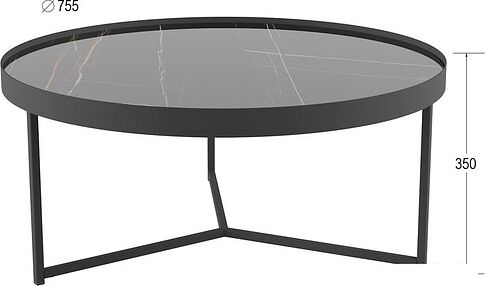 Журнальный столик Калифорния мебель Ориндж (сахара нуар/черный матовый)