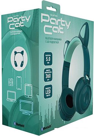Наушники QUMO Party Cat 32302 (бирюзовый)