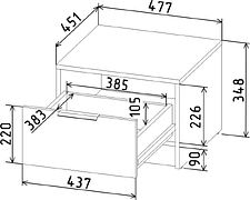 Комоды, тумбы Интерлиния Концепт КТ-ТК1-35 (антрацит/дуб золотой)